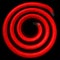 Electric spiral heated to a red. Heating coil element