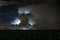 Electric storm cloud at night