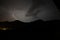 Electric storm in small town, Catalan, Spain on mountain.