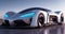 Electric supercar sci fi design, fantastic sports car modern project. Generative Ai