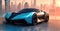 Electric supercar sci fi design, fantastic sports car modern project. Generative Ai