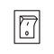 Electric switch outline icon vector. Power off linear style sign toggle switch off position for graphic design, logo, web site, so