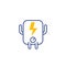 electric system line icon on white, vector