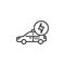 Electric taxi car line icon