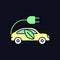 Electric taxi RGB color icon for dark theme