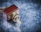 Electric toggle switch on scratched metallic background