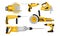 Electric Tools for Repair and Construction Vector Set