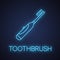 Electric toothbrush neon light icon