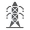 Electric tower glyph icon, ecology and energy