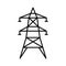 Electric tower icon, outline style
