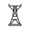 Electric tower, Overhead power line icon template black color editable. Electric tower, Overhead power line icon symbol Flat