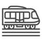 Electric train line icon, Public transport concept, Subway sign on white background, high speed train icon in outline