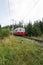 Electric train running on rails with gear, High Tatras, Slovakia