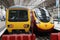 Electric trains in Manchester Piccadilly station