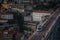 Electric tram over the dom luis bridge in the city of porto