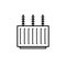 Electric transformer outline icon