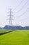 Electric Transmission Tower on filed