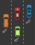 Electric transport concept. Electric car with usual combussion cars comparison.