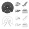 Electric, transport, equipment and other web icon in outline,monochrome style.Public, transportation,machineryicons in