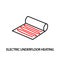 Electric underfloor heating red line vector icon. Editable Strokes.