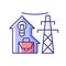 Electric utility RGB color icon