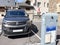 Electric van campervan motorhome on holiday on charge in France