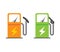 Electric vehicle charging station icon vector, electricity energy power fuel car refill pump sign symbol flat cartoon