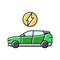 electric vehicle color icon vector illustration