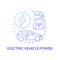 Electric vehicle power blue gradient concept icon