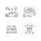 Electric vehicles travel linear icons set