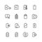 Electric watt rechargeable battery thin line vector icons