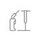 Electric welding line outline icon