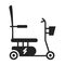 Electric wheelchair for the disabled black glyph icon. Isolated vector element. Pictogram for web page, mobile app, promo