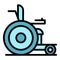 Electric wheelchair mobility icon vector flat