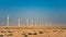 Electric wind turbine generators in the desert in Egypt