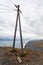 electric wire post on Dyrholaey cape in Iceland