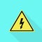 Electric yellow sign icon, flat style