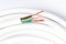 Electrical cable with three insulated conductors, horizontal