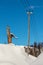 Electrical cables covered in snow, near Komna plateau