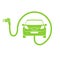 Electrical charging station symbol. Electric car charging icon isolated. Electric Vehicle Green electric car charging point icon v