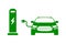 Electrical charging station symbol, electric car. Electric vehicle charging station road sign â€“ vector