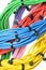 Electrical colors cables with cable ties