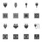 Electrical connector vector icons set