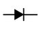 The electrical electronic symbol of a diode component white backdrop