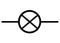 The electrical electronic symbol of a lamp component white backdrop