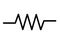 An electrical electronic symbol of a Resistor component white backdrop