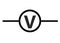 The electrical electronic symbol of the voltmeter white backdrop