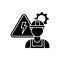 Electrical engineer black glyph icon