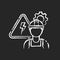 Electrical engineer chalk white icon on black background