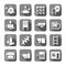 Electrical equipment and building inventory, the icons are flat, gray.